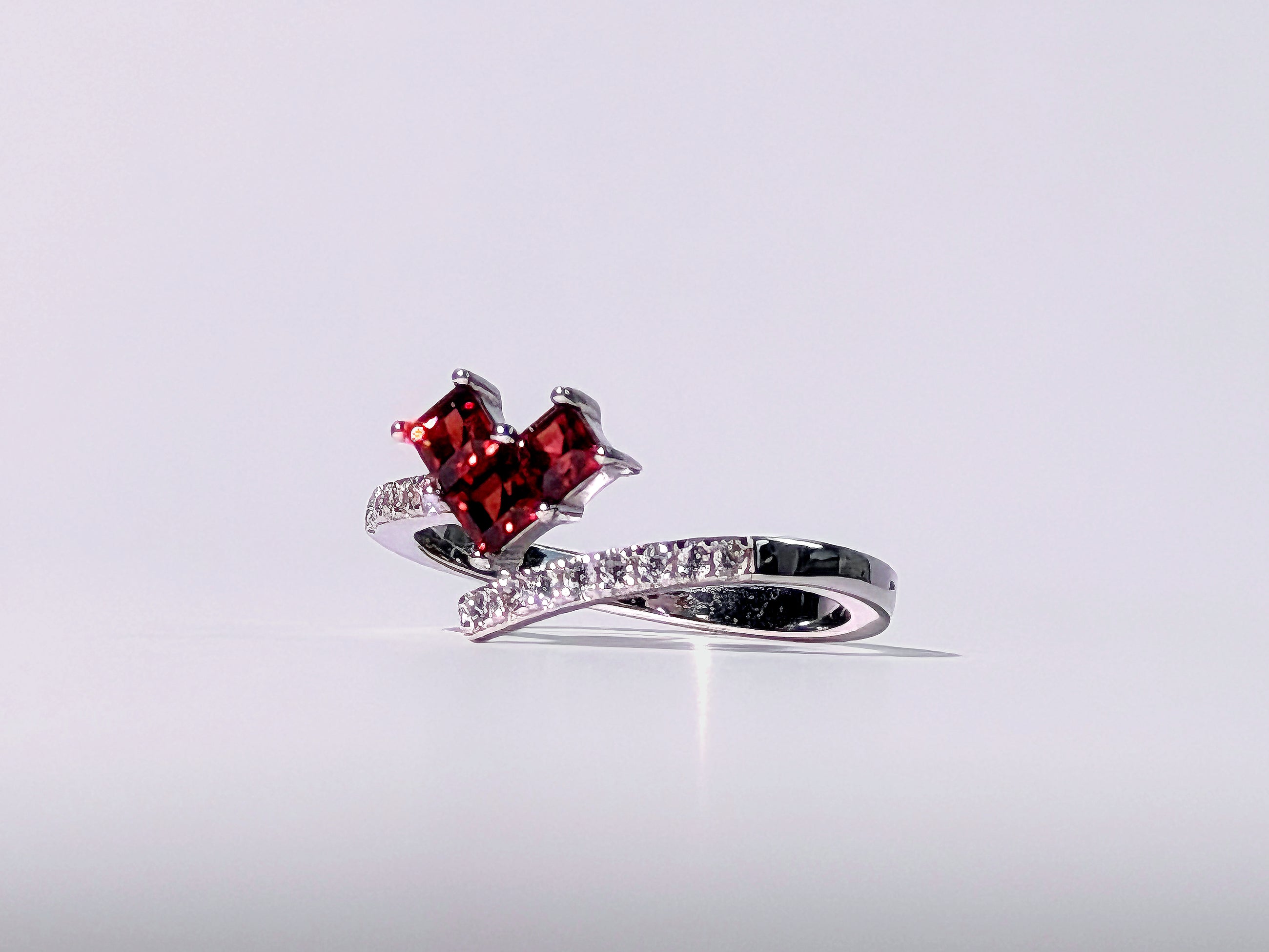 Garnet Crimson Devotion Heart Ring