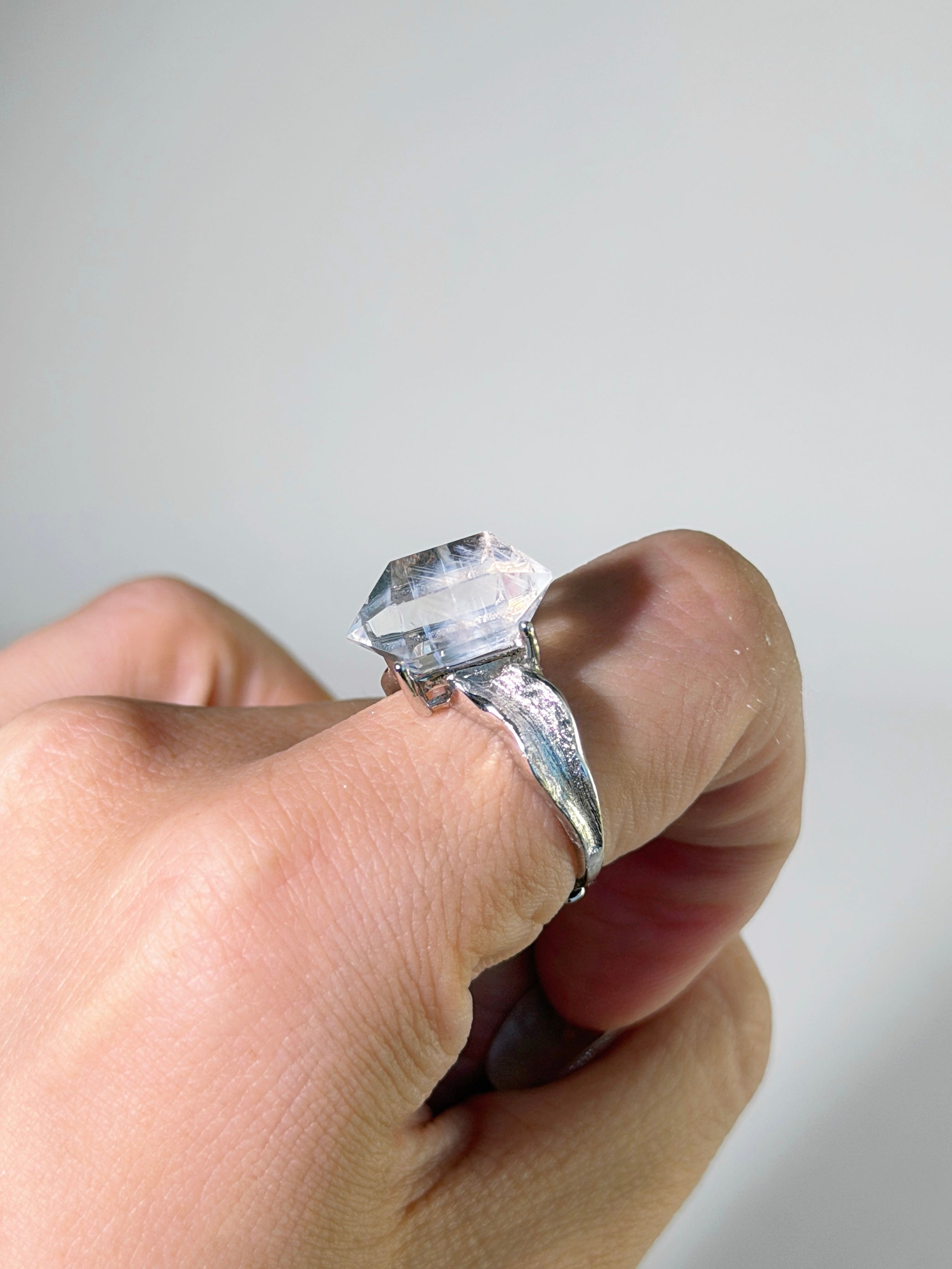 Glacier Needle Quartz Ring
