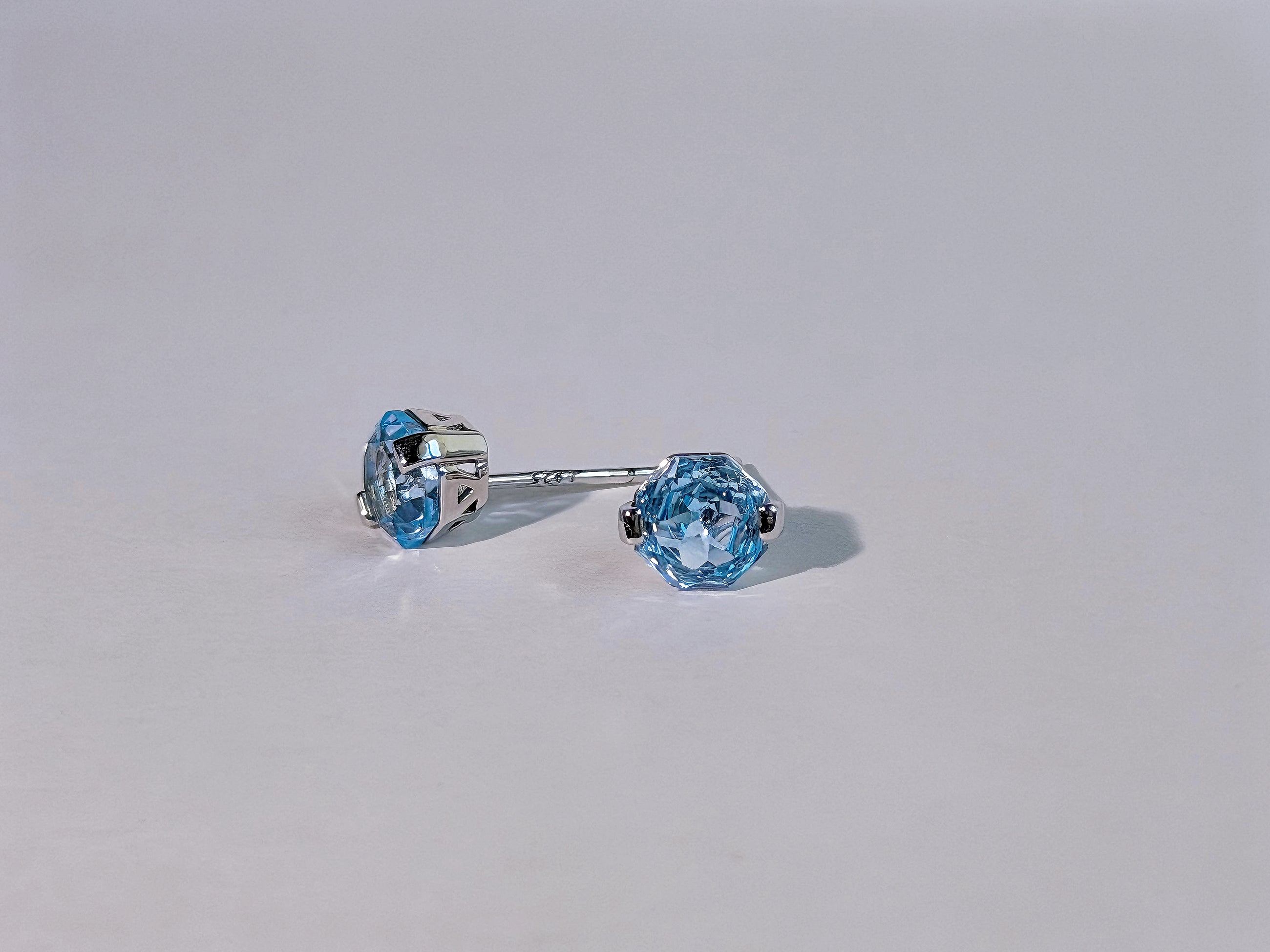 Sky Prism Blue Topaz Stud Earrings