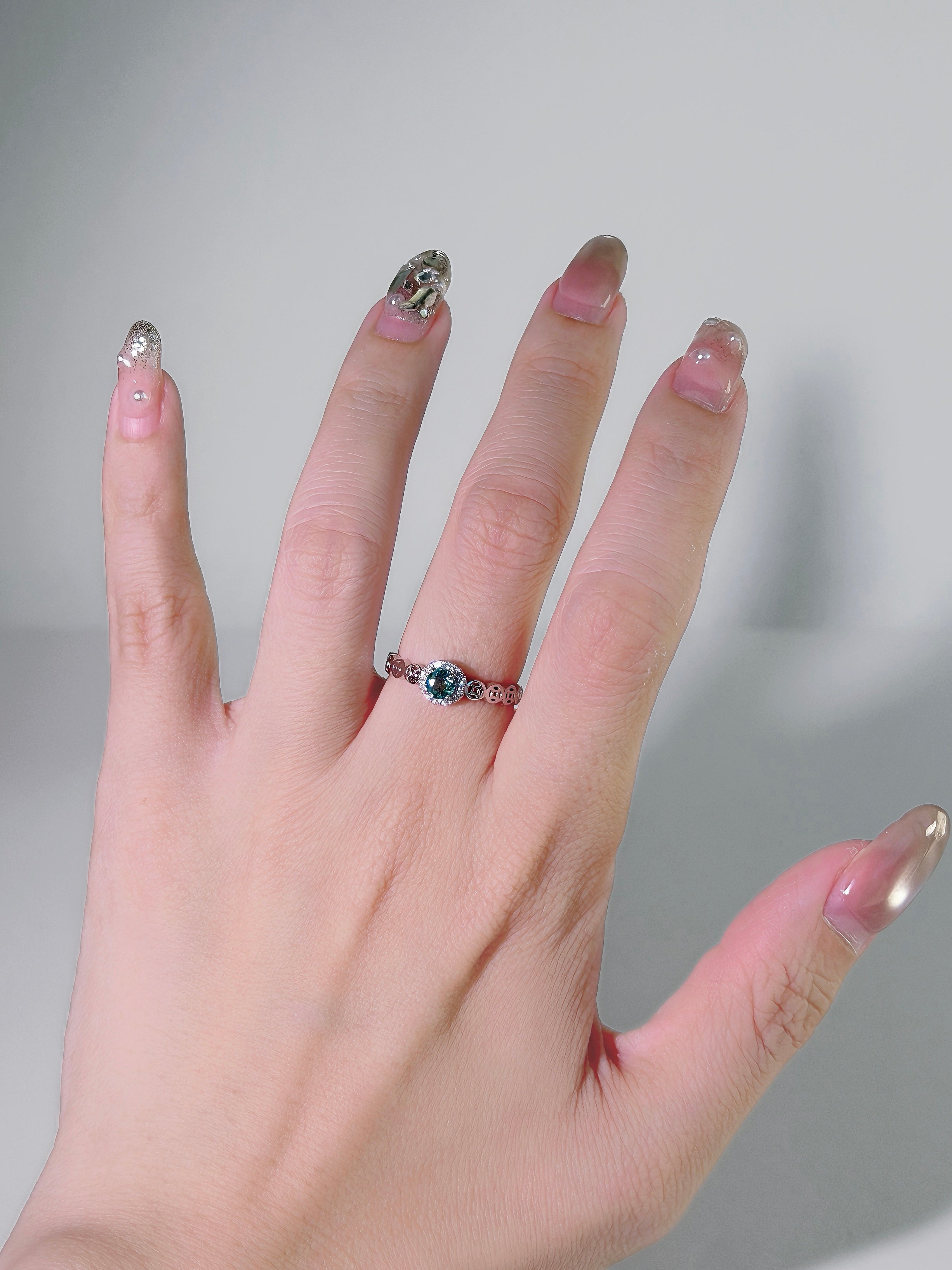 Seafoam Orbit Tourmaline Ring