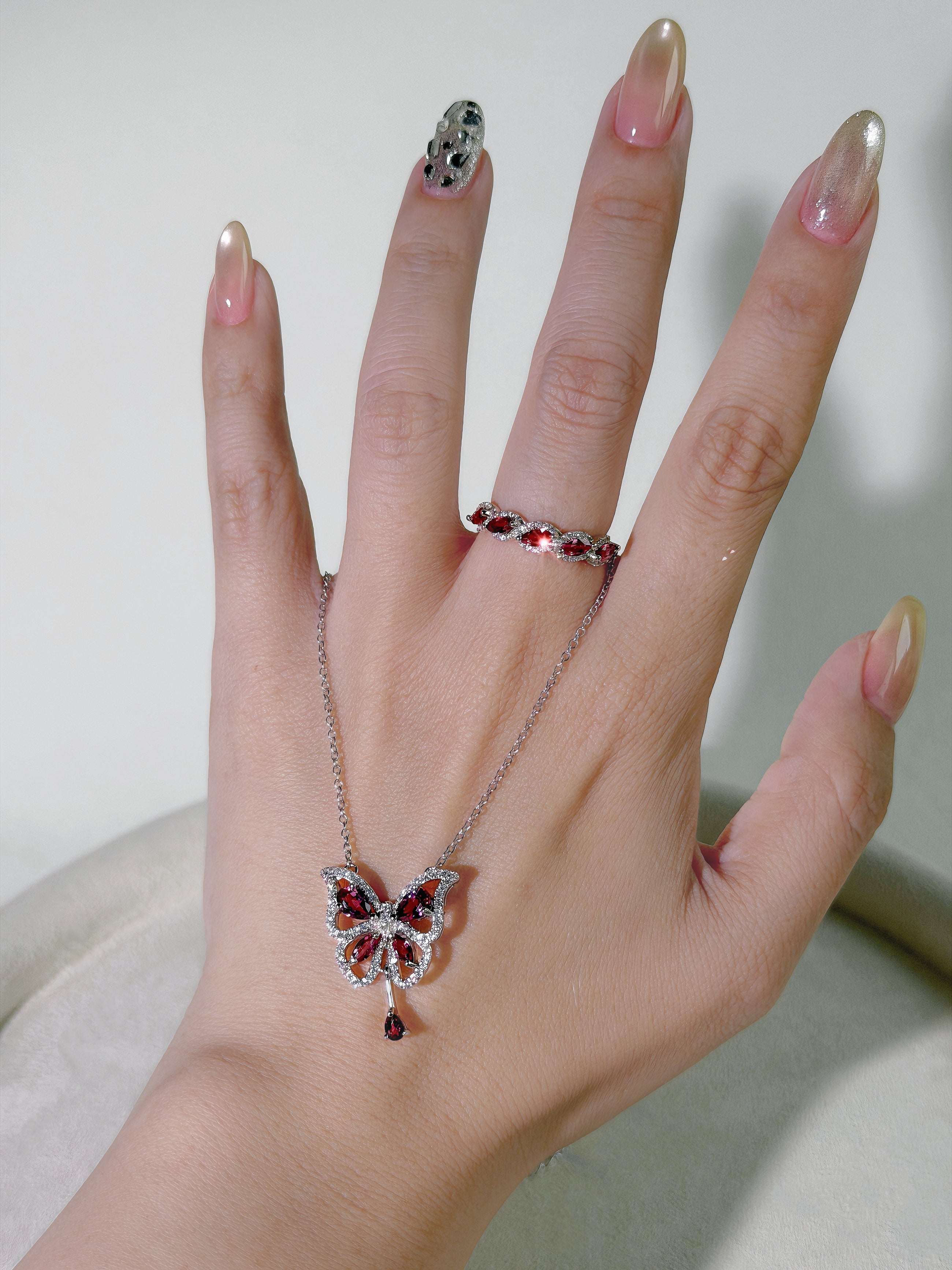 Rouge Papillon Pyrope Garnet Necklace