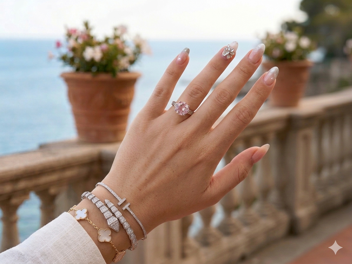 Blush Meridian Rose Quartz Ring