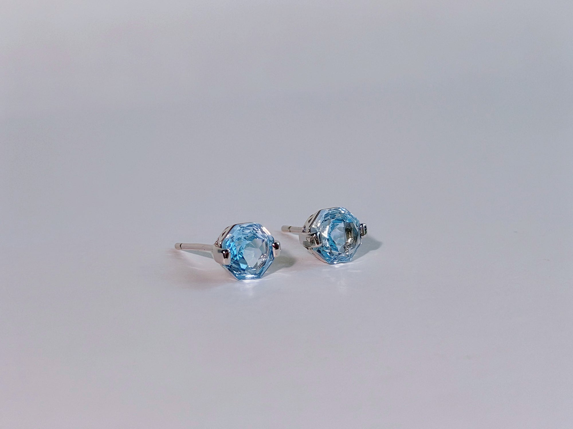 Sky Prism Blue Topaz Stud Earrings