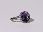 Amethyst Concave Halo Ring