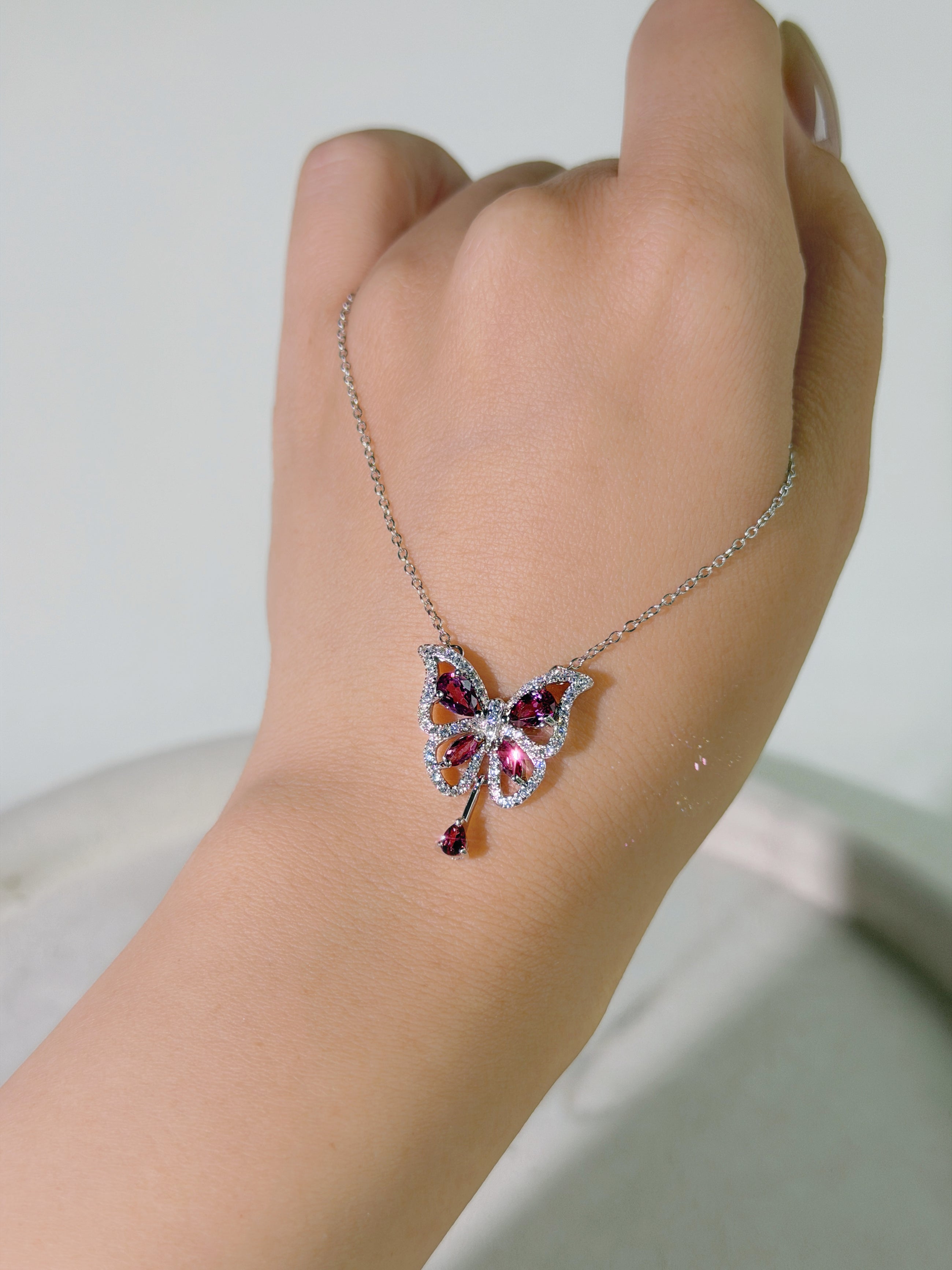 Rouge Papillon Pyrope Garnet Necklace