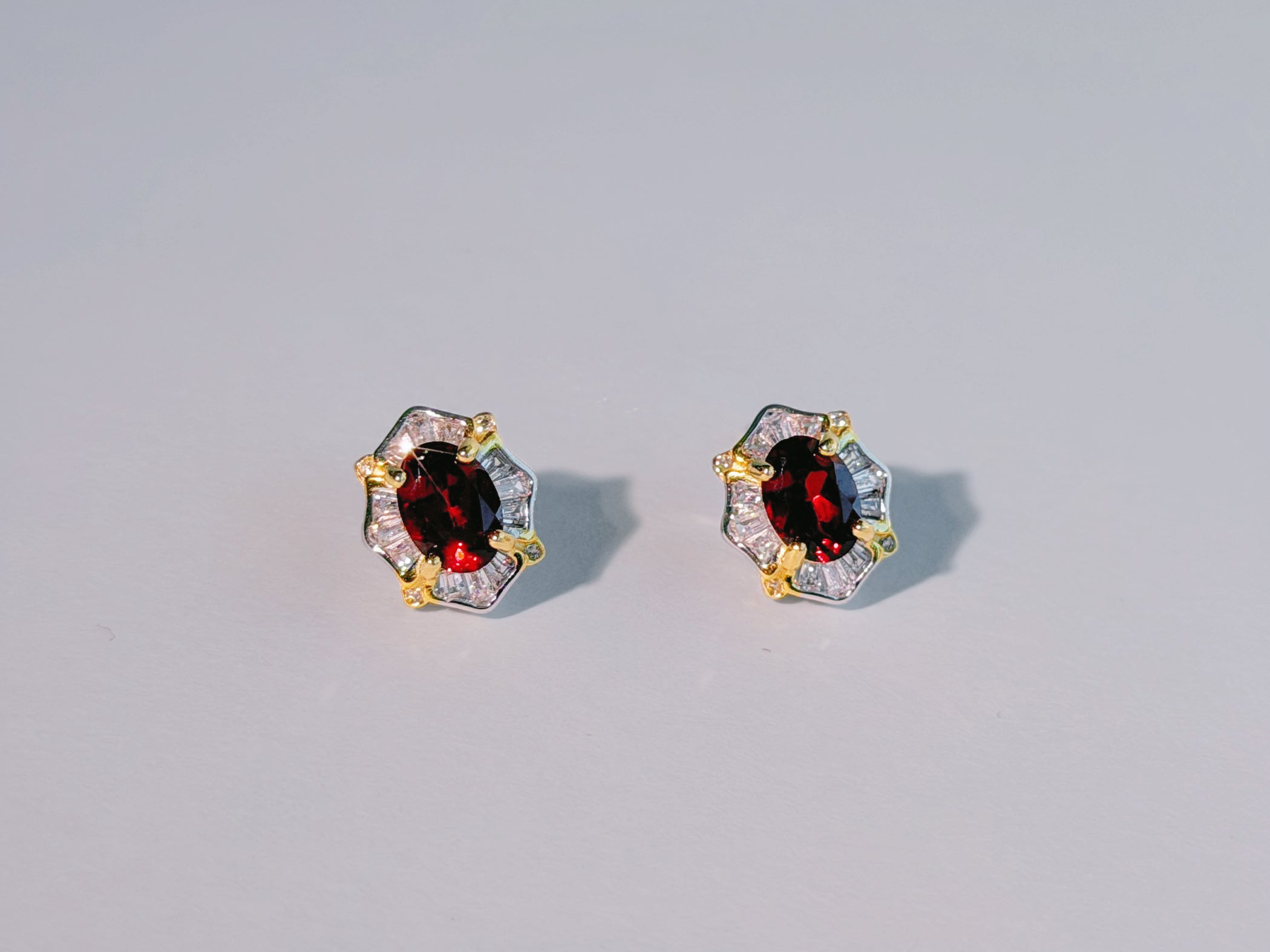 Crimson Aurelian Garnet Stud Earrings