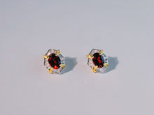 Crimson Aurelian Garnet Stud Earrings