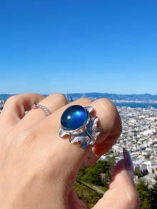 Ocean Veil Aquamarine Ring