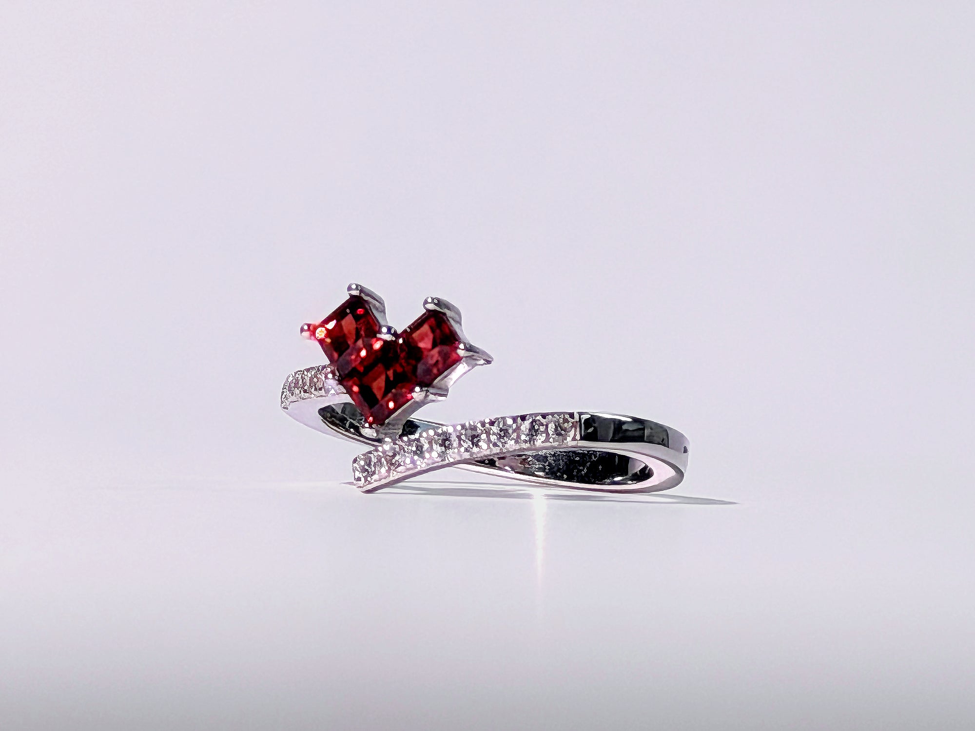 Garnet Crimson Devotion Heart Ring