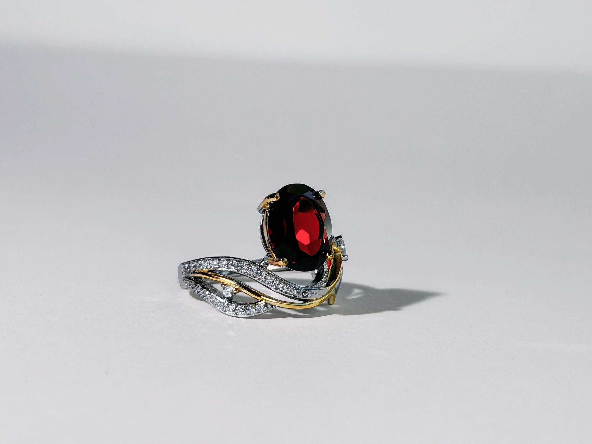 Crimson Aurelian Garnet Ring