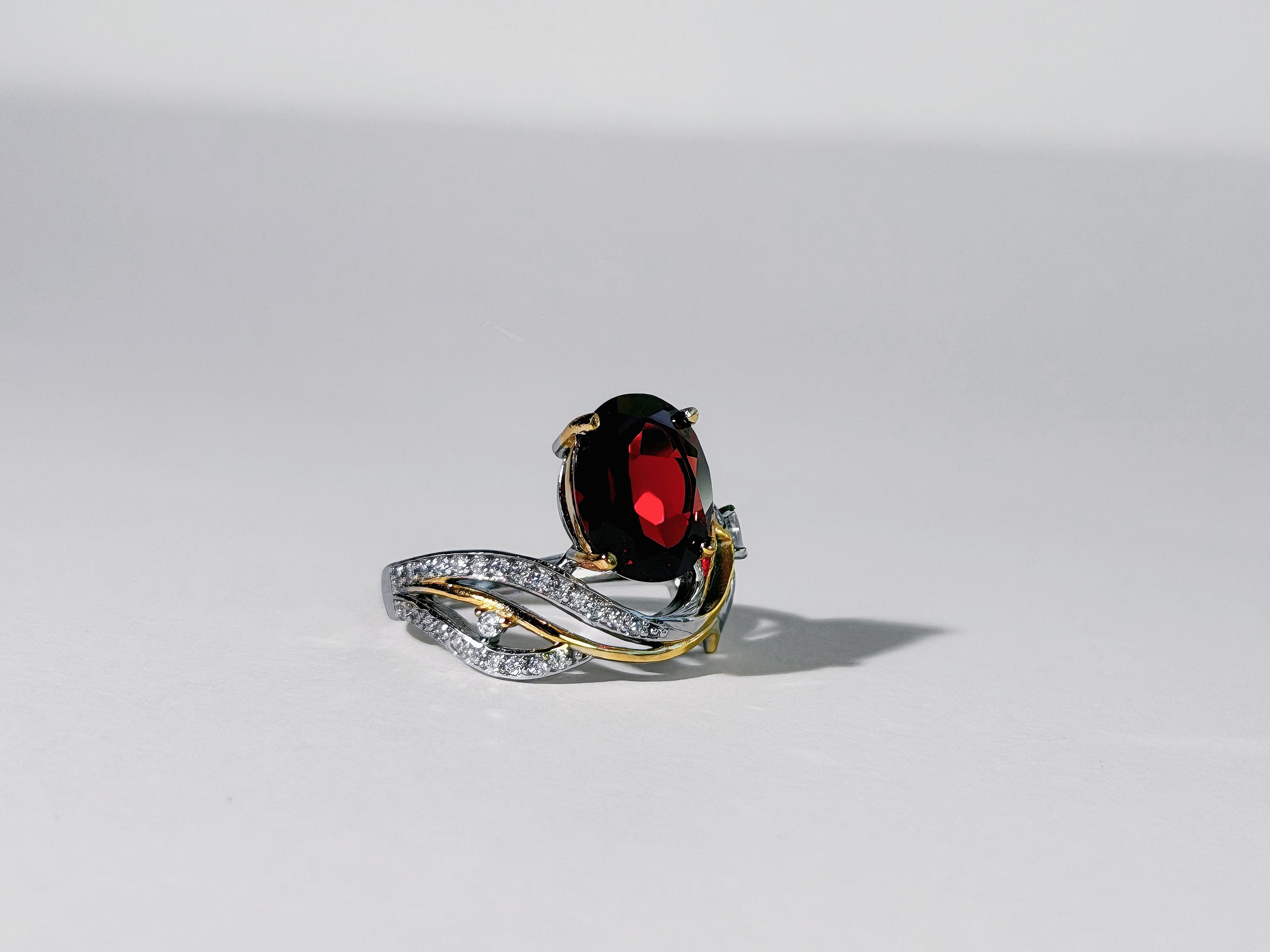 Crimson Aurelian Garnet Ring