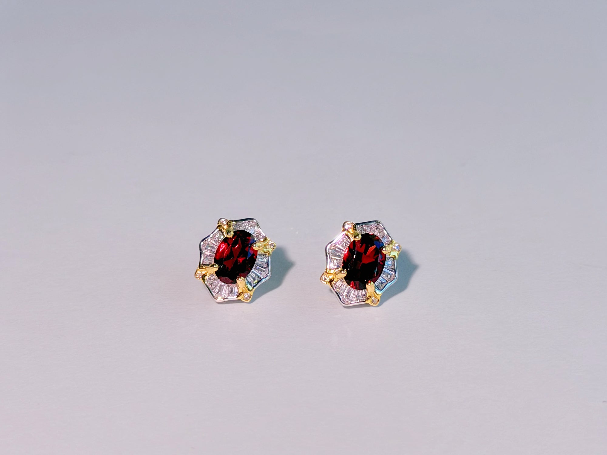 Crimson Aurelian Garnet Stud Earrings