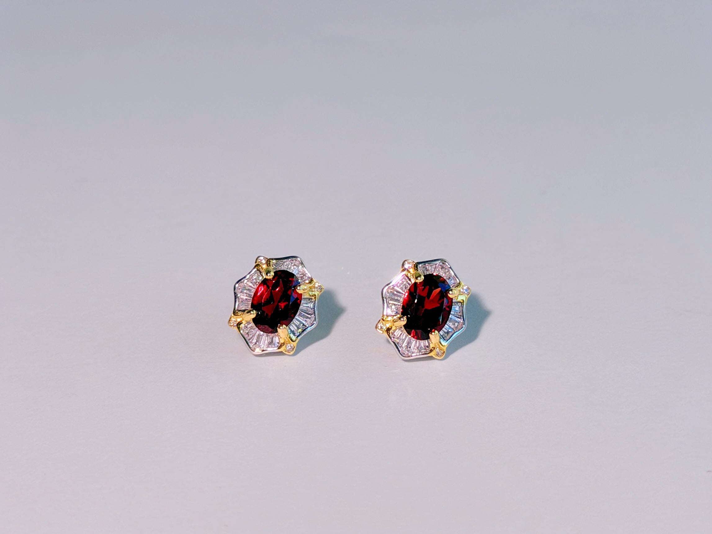 Crimson Aurelian Garnet Stud Earrings