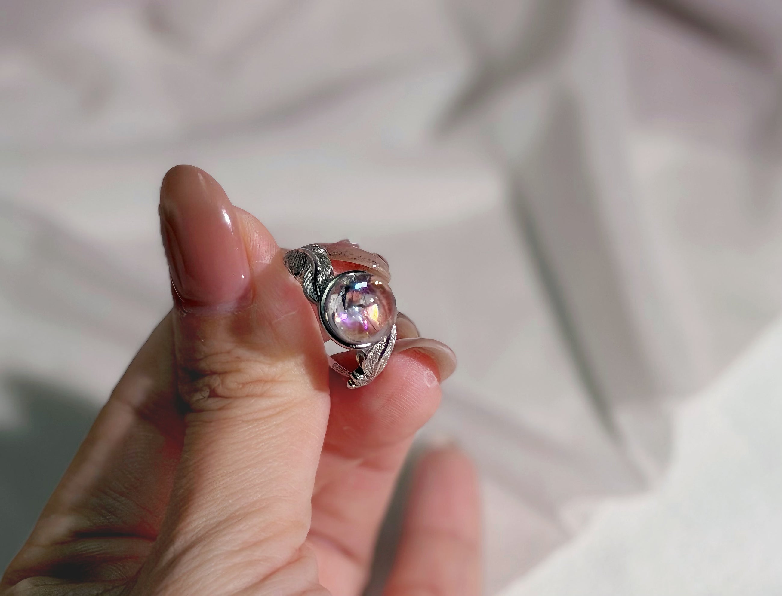 Lemurian Rainbow Quartz Ring