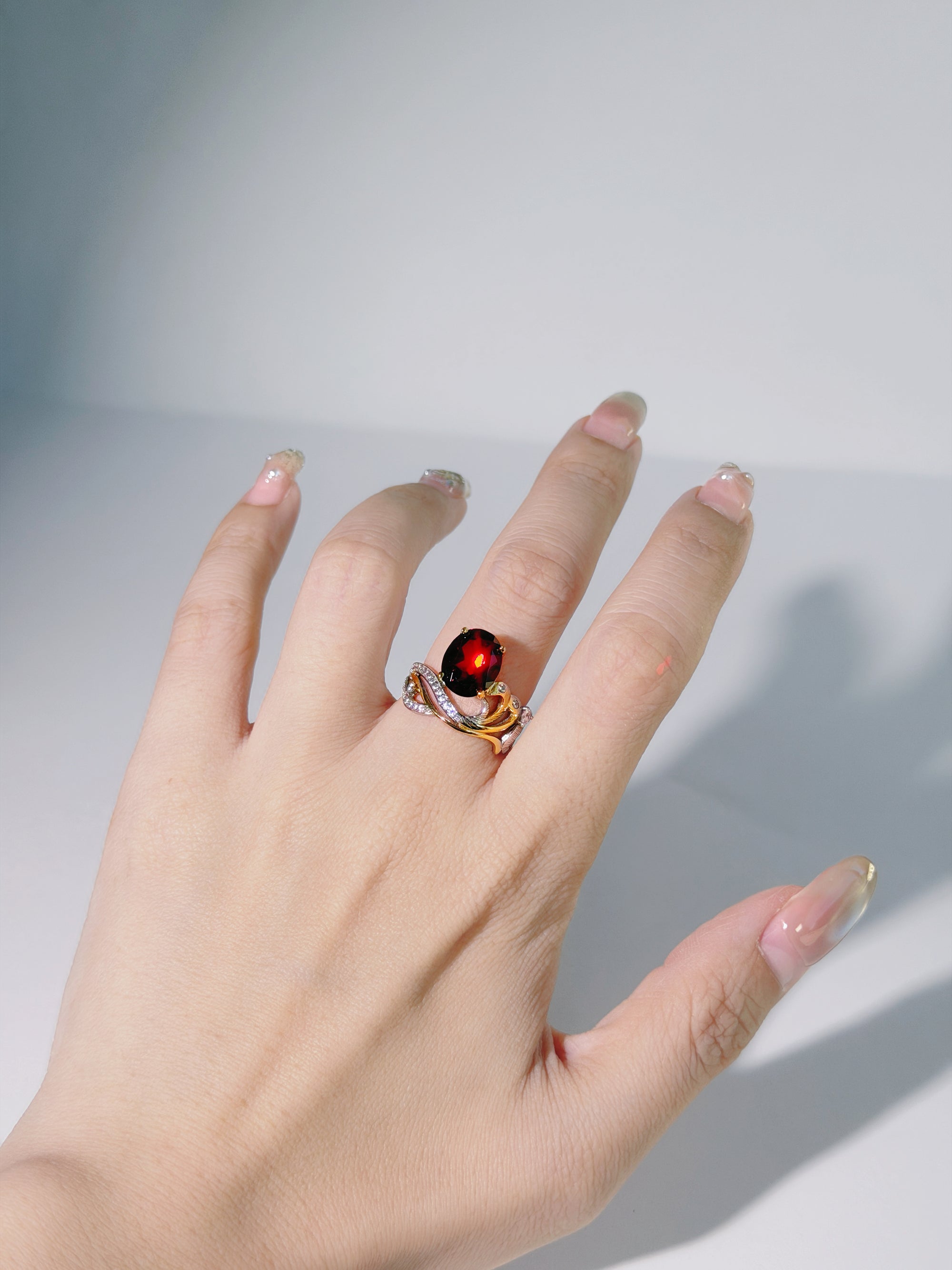 Crimson Aurelian Garnet Ring