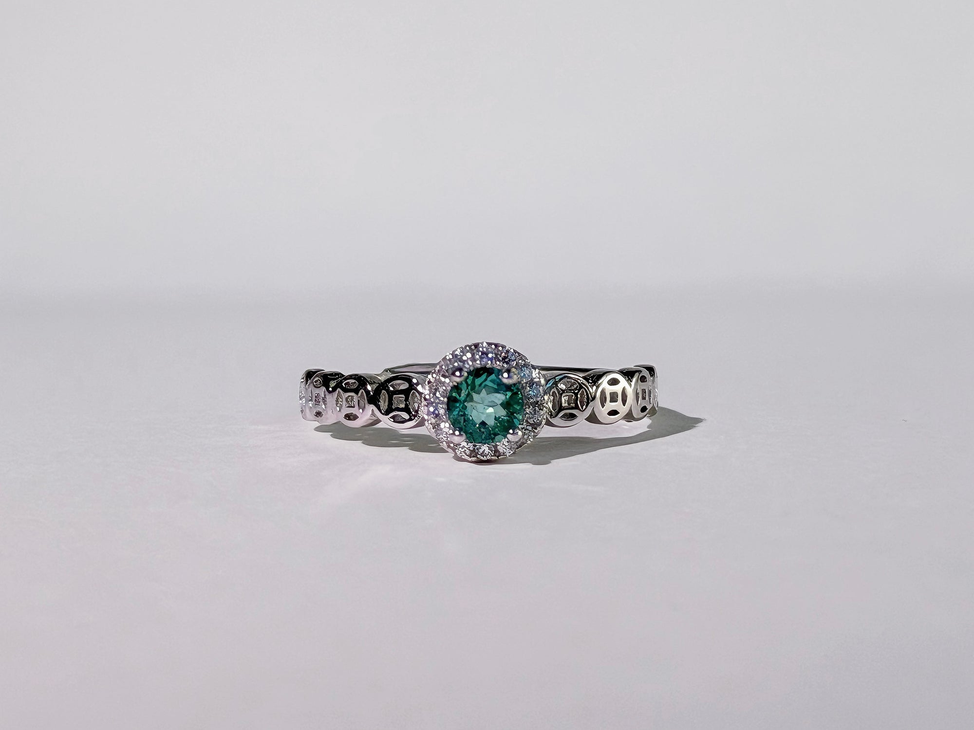 Seafoam Orbit Tourmaline Ring
