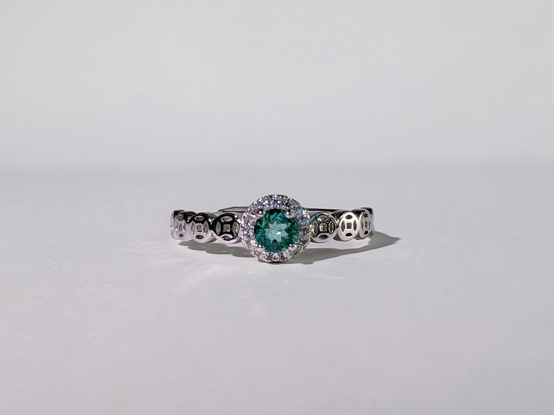 Seafoam Orbit Tourmaline Ring