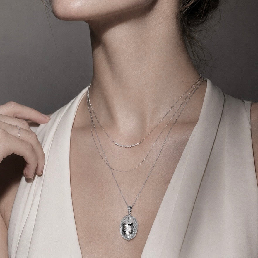 Starlume Clear Quartz Pendant Necklace
