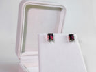 Crimson Meridian Garnet Stud Earrings
