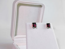 Crimson Meridian Garnet Stud Earrings