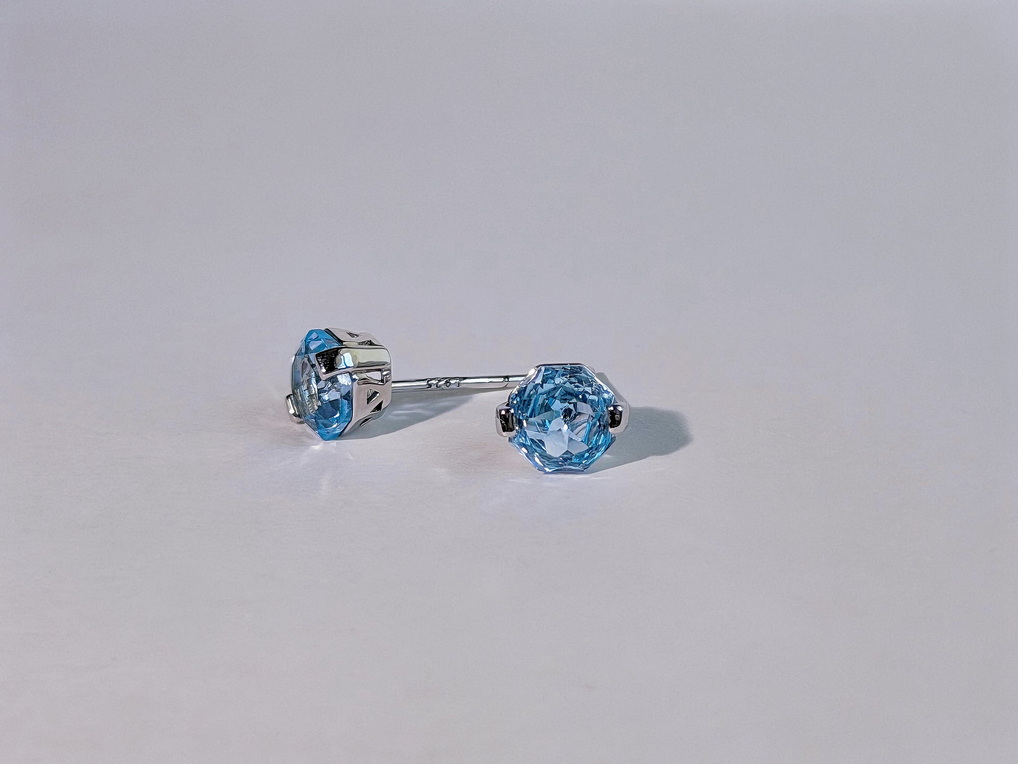 Sky Prism Blue Topaz Stud Earrings