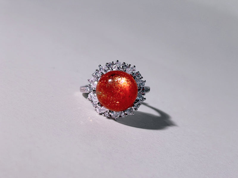 Solar Crown Golden Sunstone Ring