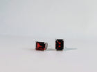 Crimson Meridian Garnet Stud Earrings