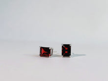 Crimson Meridian Garnet Stud Earrings