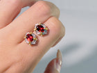 Crimson Aurelian Garnet Stud Earrings