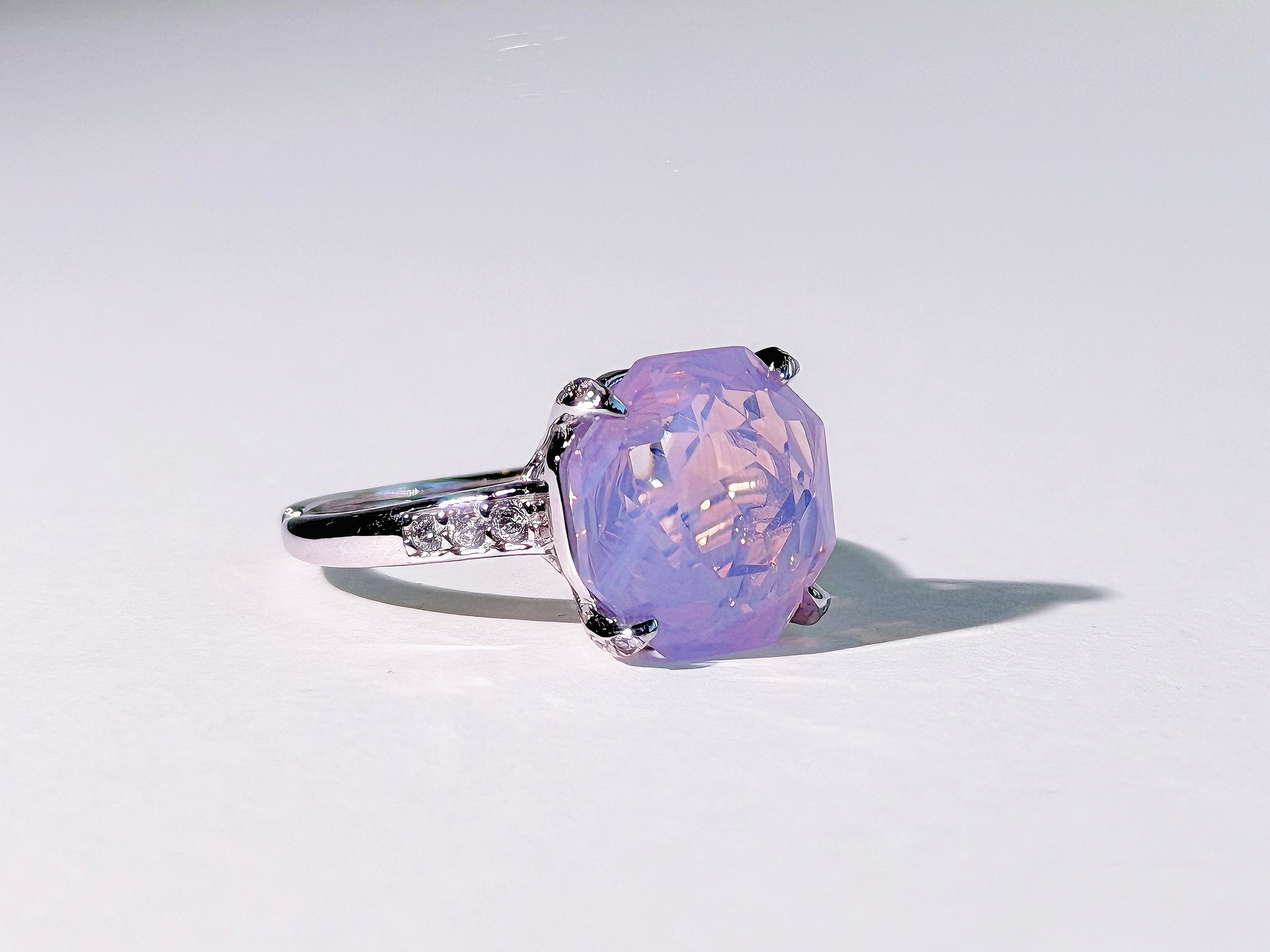 Moonveil Lavender Quartz Ring