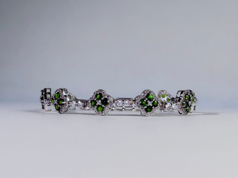 Verdant Clover Chrome Diopside Bracelet