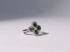 Verdant Clover Chrome Diopside Ring