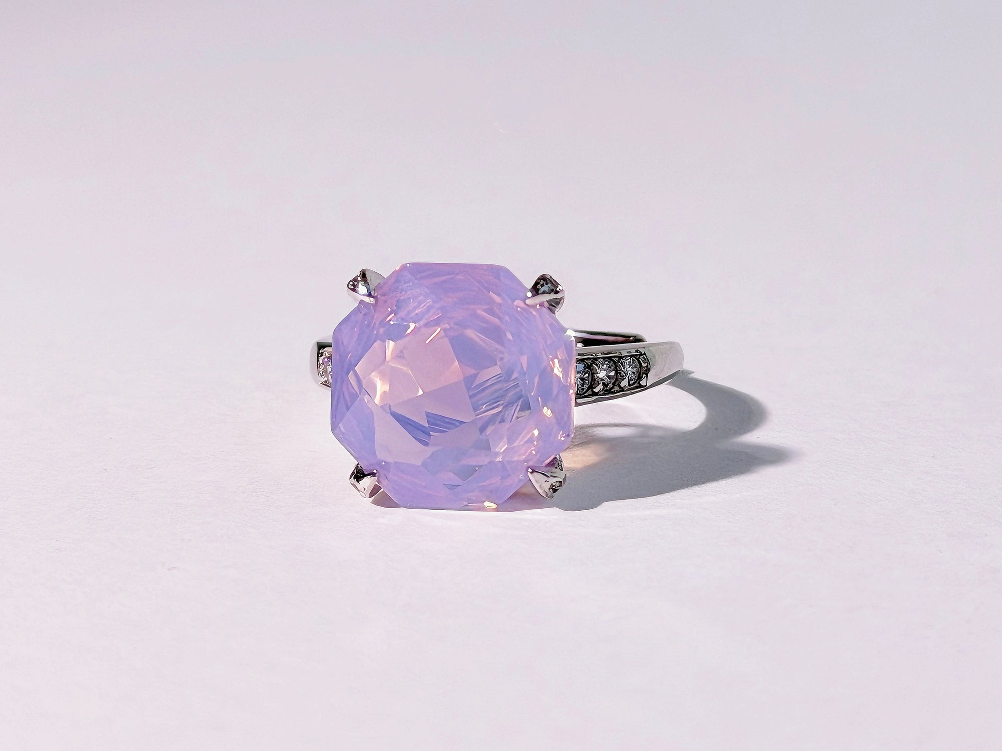 Moonveil Lavender Quartz Ring
