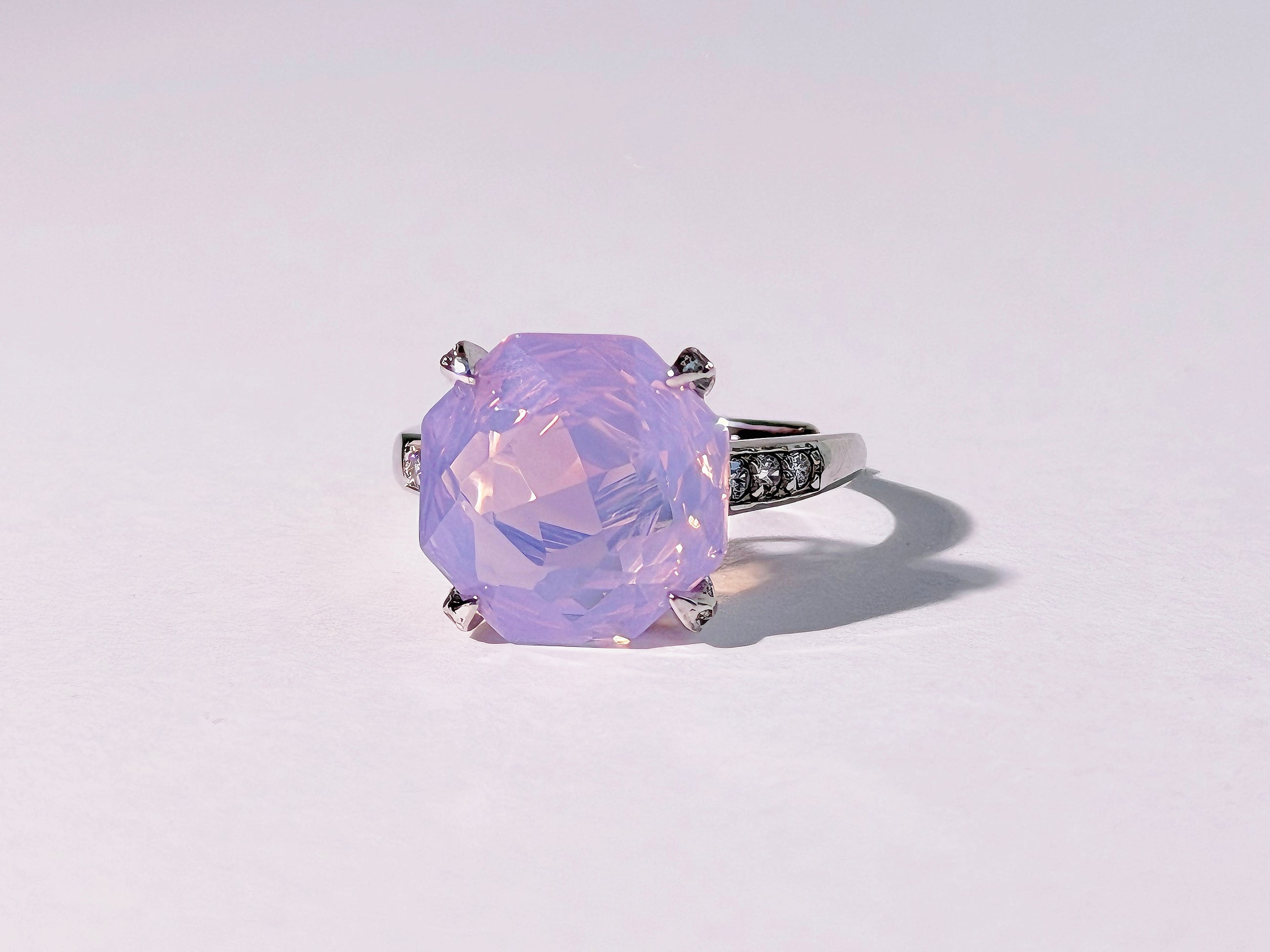 Moonveil Lavender Quartz Ring
