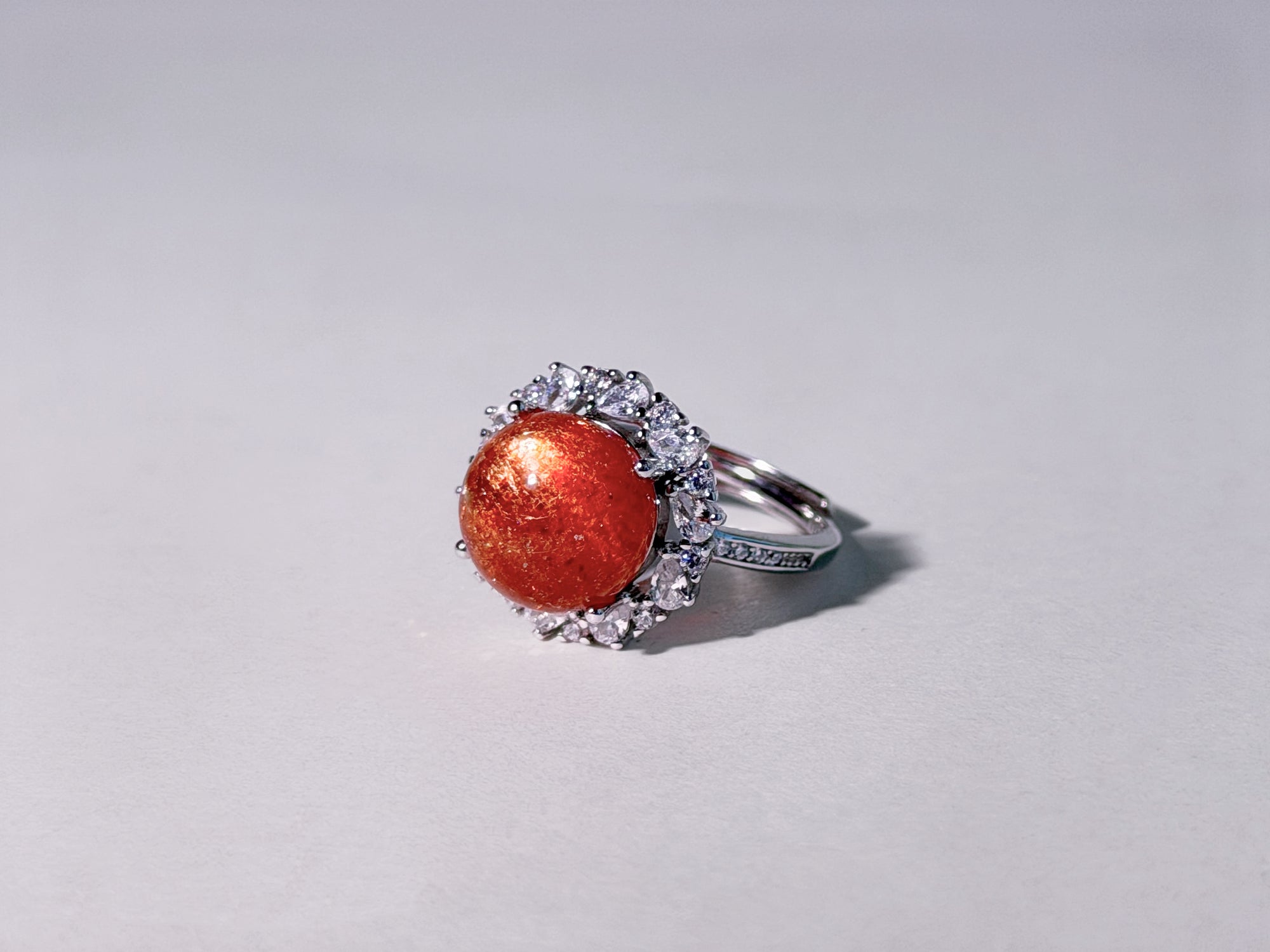 Solar Crown Golden Sunstone Ring