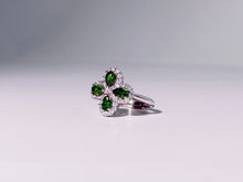 Verdant Clover Chrome Diopside Ring