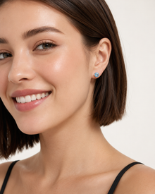 Sky Prism Blue Topaz Stud Earrings