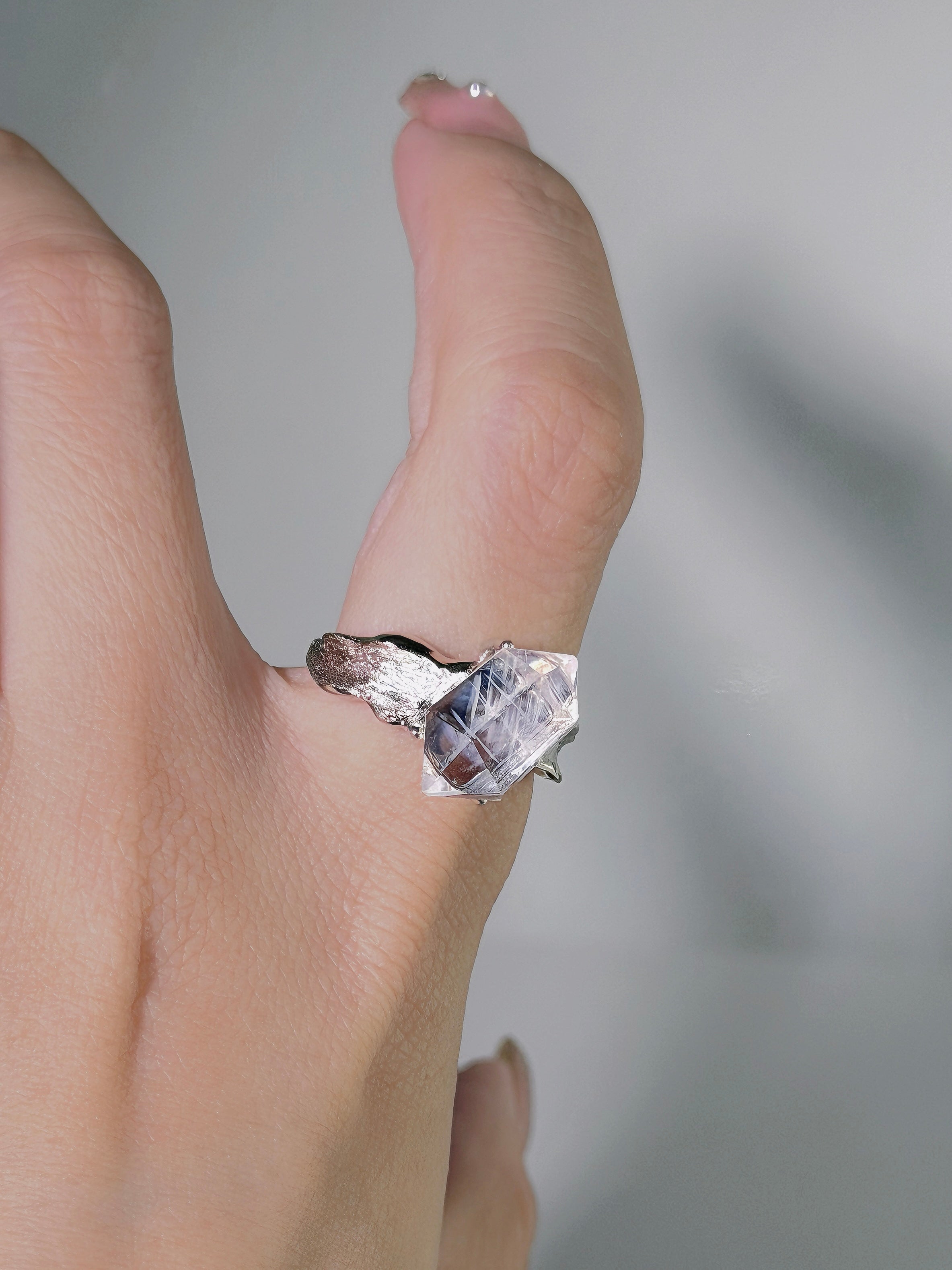 Glacier Needle Quartz Ring