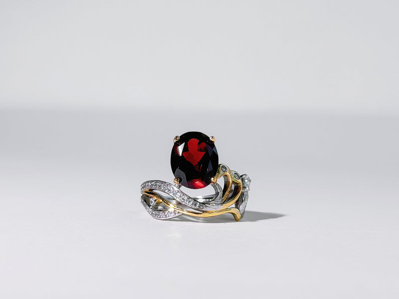 Crimson Aurelian Garnet Ring