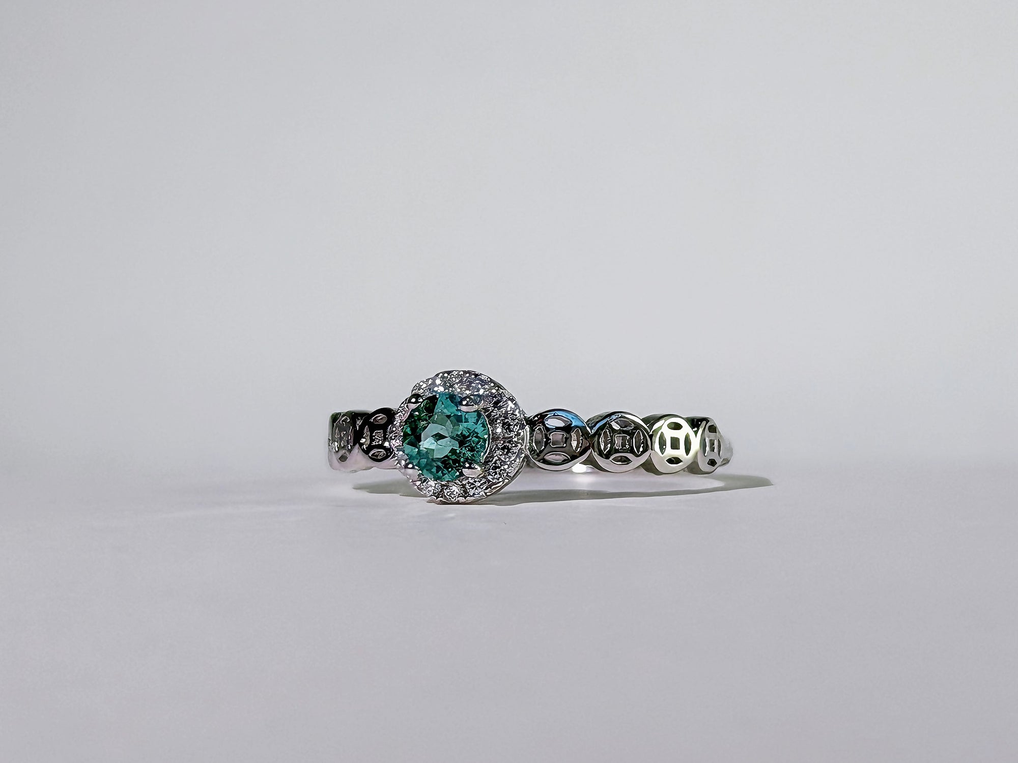 Seafoam Orbit Tourmaline Ring