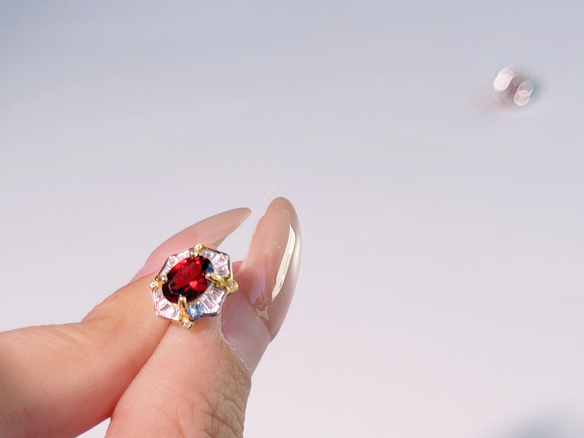 Crimson Aurelian Garnet Stud Earrings