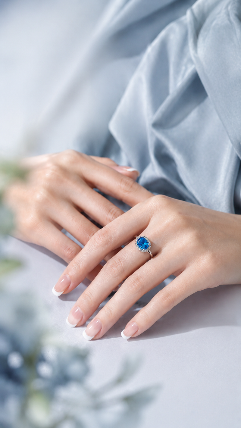 Blue Riviera Swiss Blue Topaz Ring