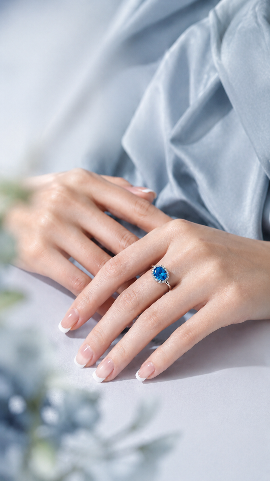 Blue Riviera Swiss Blue Topaz Ring