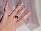 Amethyst Concave Halo Ring