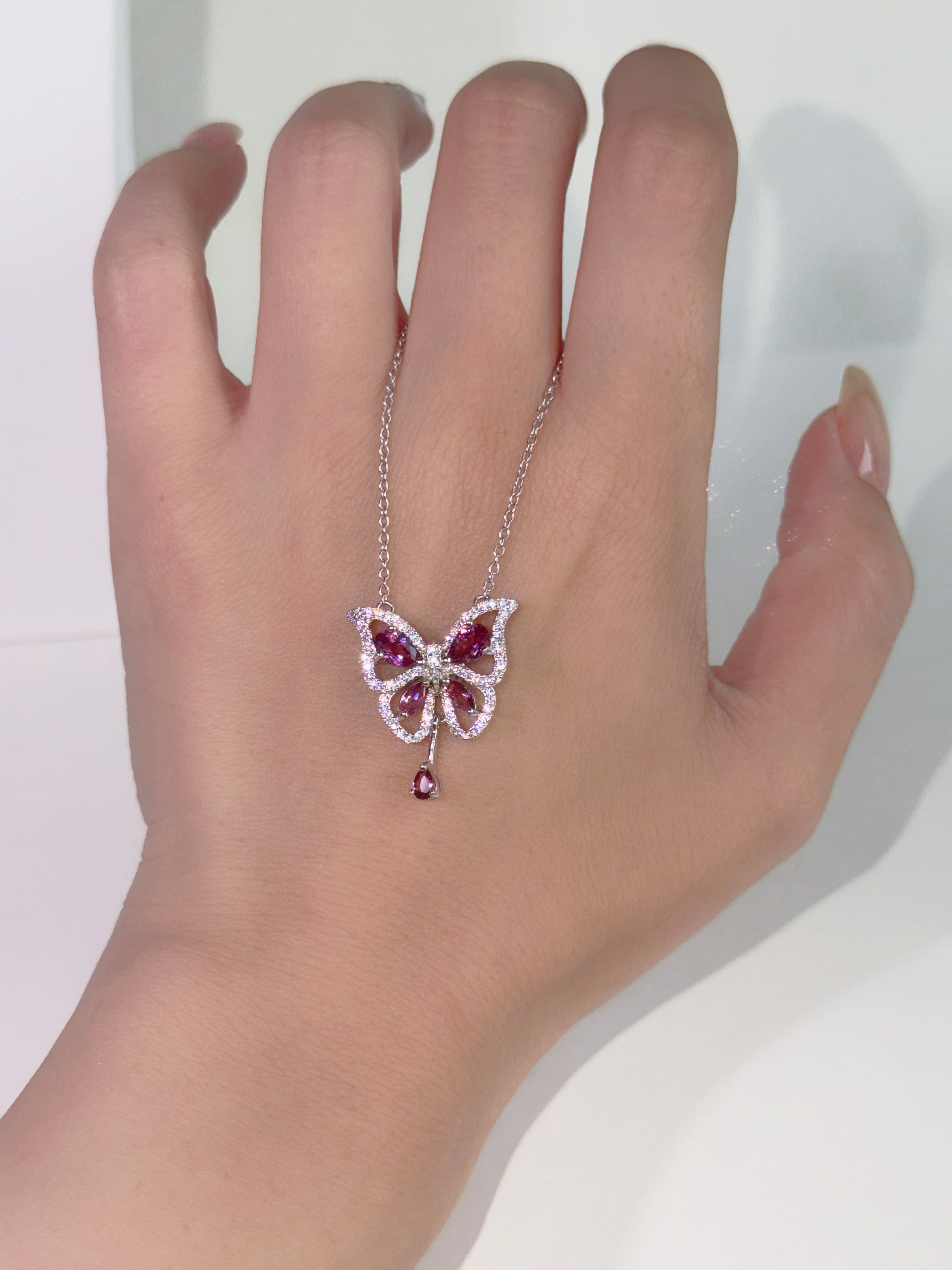 Rouge Papillon Pyrope Garnet Necklace
