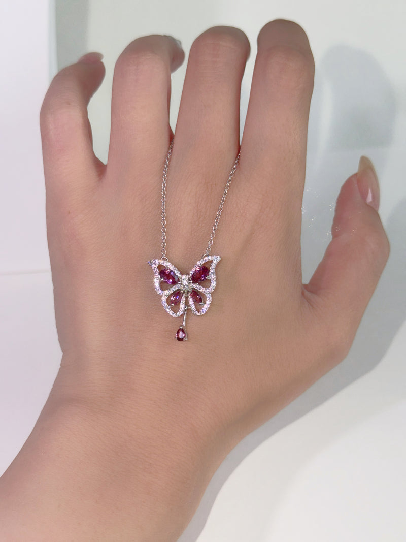 Rouge Papillon Pyrope Garnet Necklace