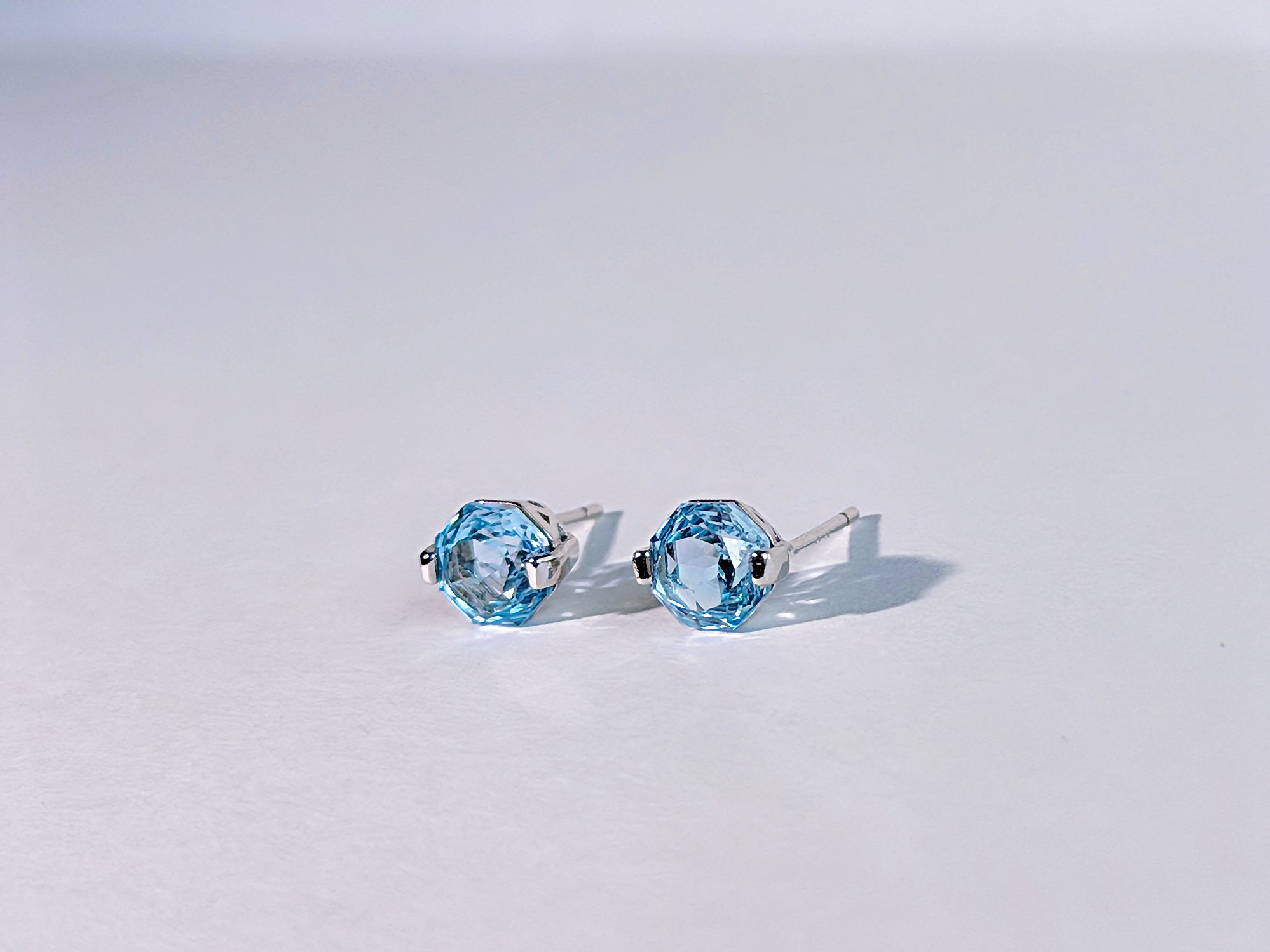 Sky Prism Blue Topaz Stud Earrings