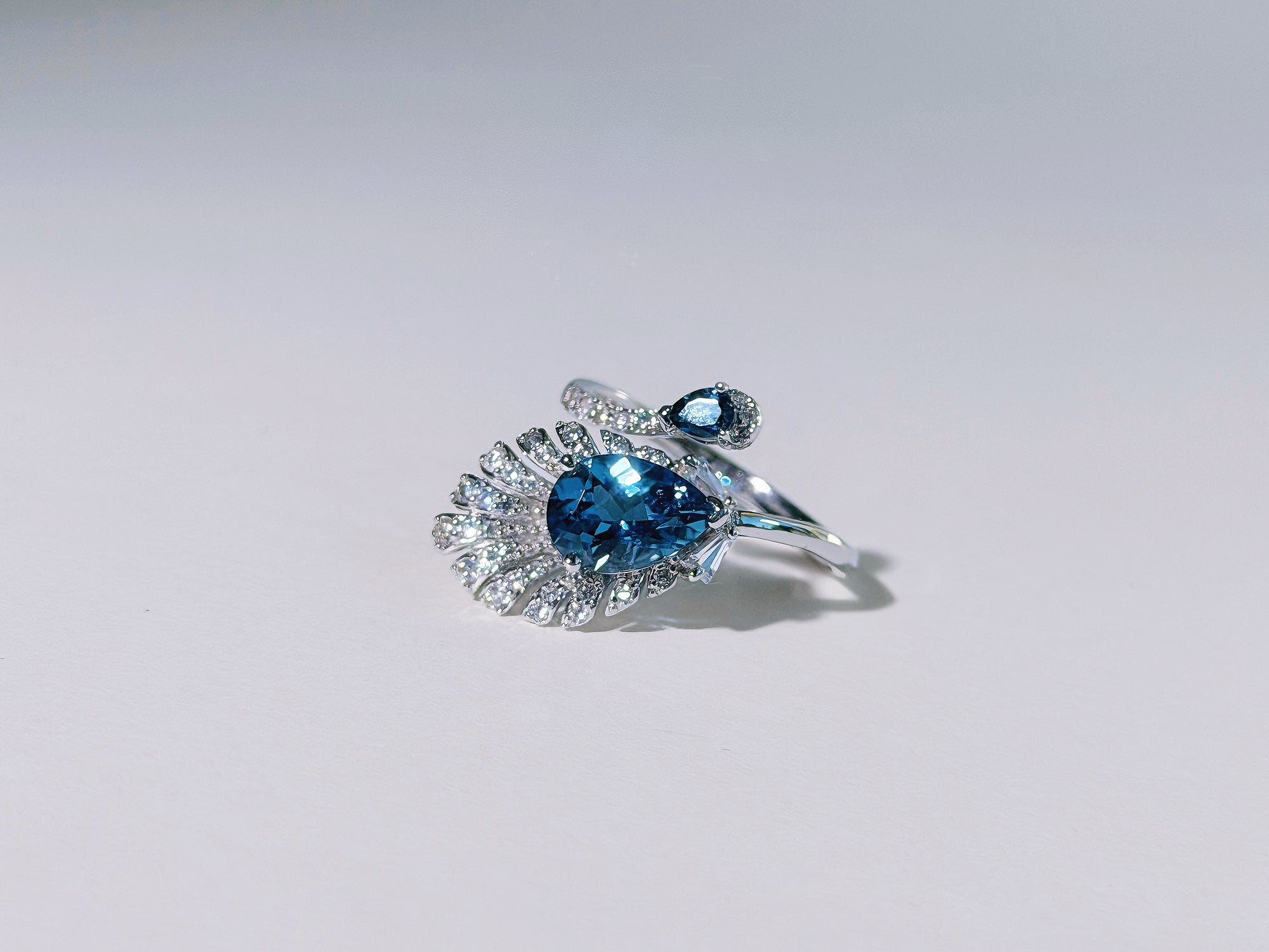 Nocturne Plume London Blue Topaz Ring