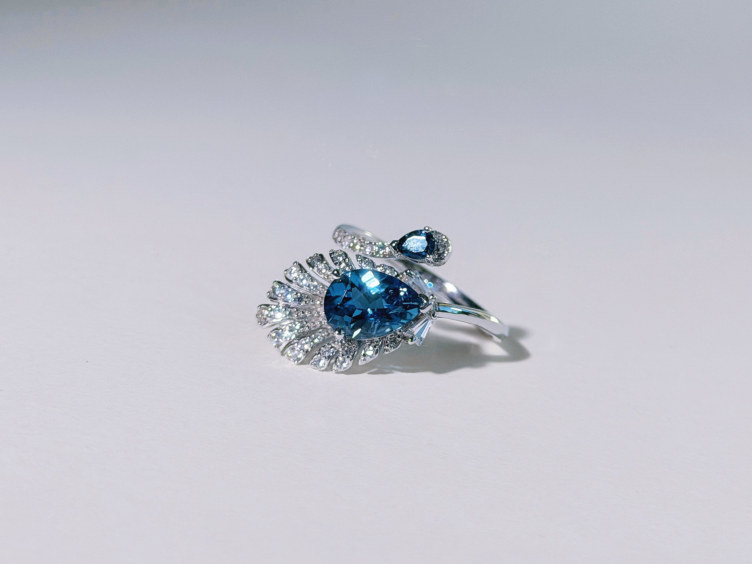 Nocturne Plume London Blue Topaz Ring