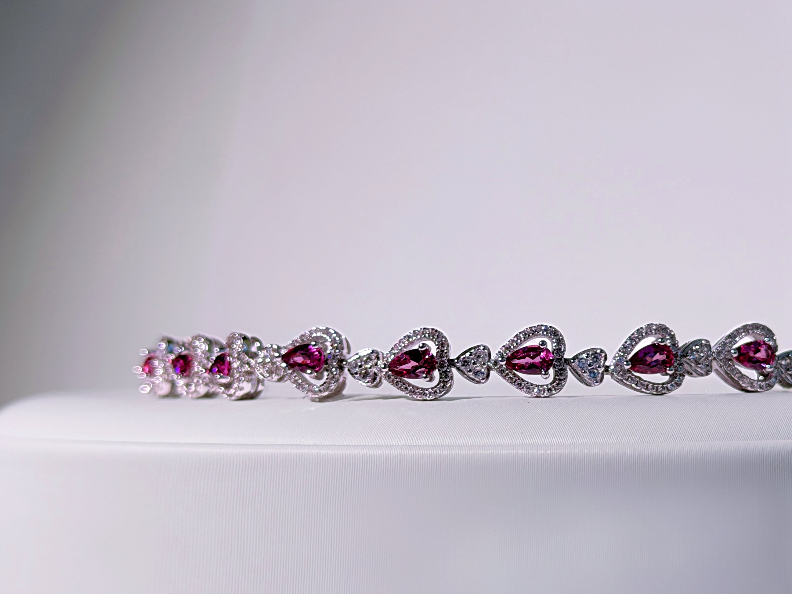 Rosé Heartline Garnet Bracelet